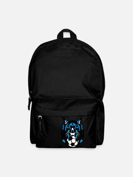 Fußball Luchs Wild Logo Tierverein - Rucksack - Schwarz