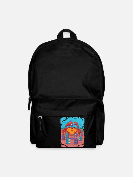 Crab visits underwater city - Backpack - black