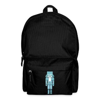 Nutcracker Wood Light Blue Grain Christmas - Backpack - black - Front