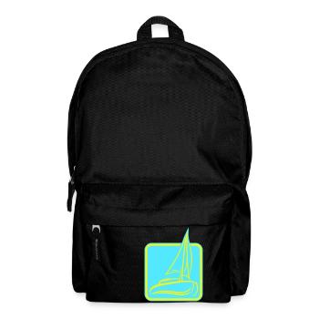 Sailing Logo Icon Square Sailboat Ship - Backpack - black - Front