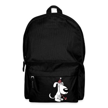 chien anniversaire réveillon nouvel an chapeau de fête célébrer crapaud - Sac à dos - noir - Devant