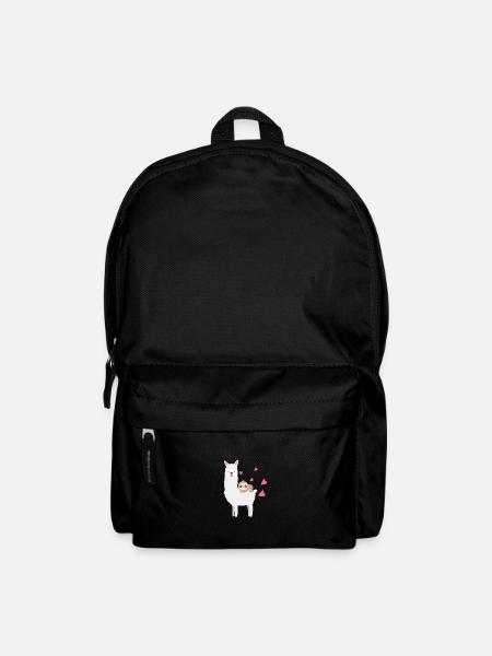 Sloth Riding Llama Valentine's Day Birthday T-Shirt - Backpack - black