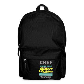 NEON Design für Superhelden - Chef - Geschenk - Rucksack - Schwarz - Vorne