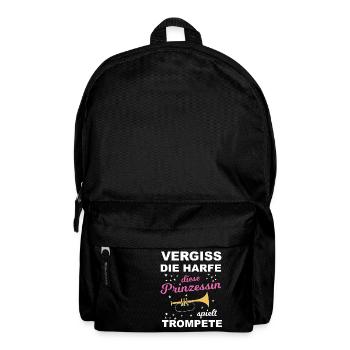Vergiss die Harfe, diese Prinzessin.. - Geschenk - Rucksack - Schwarz - Vorne