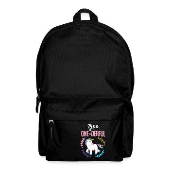 Diabetes Wortspiel Typ Eins One-Derful Geschenk - Rucksack - Schwarz - Vorne