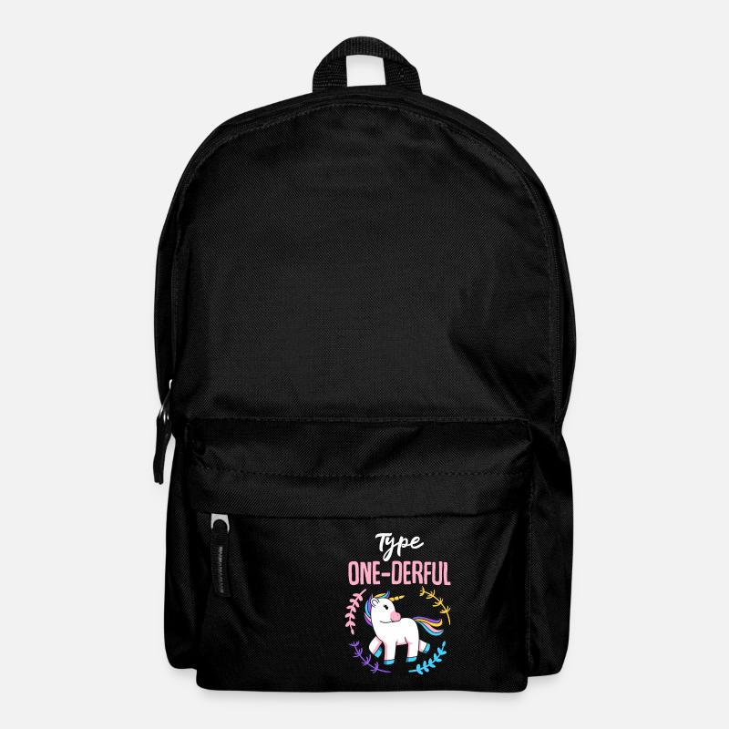 Diabetes Wortspiel Typ Eins One-Derful Geschenk - Rucksack - Schwarz