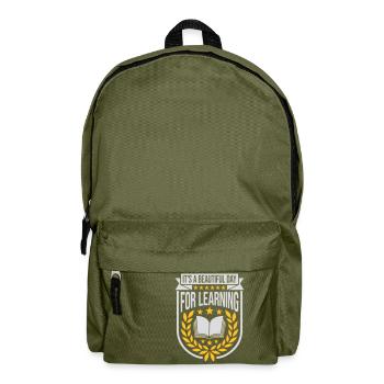 beautiful day for learning - Rucksack - Olivgrün - Vorne