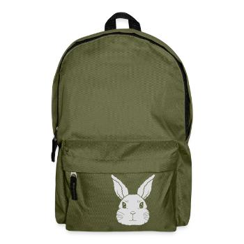 Little cute rabbit face - Backpack - olive green - Front