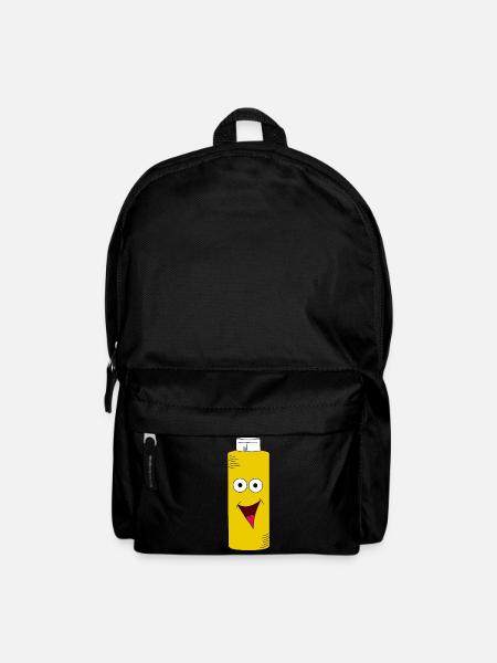 Senf gelbe Senfflasche mit Gesicht - Rucksack - Schwarz