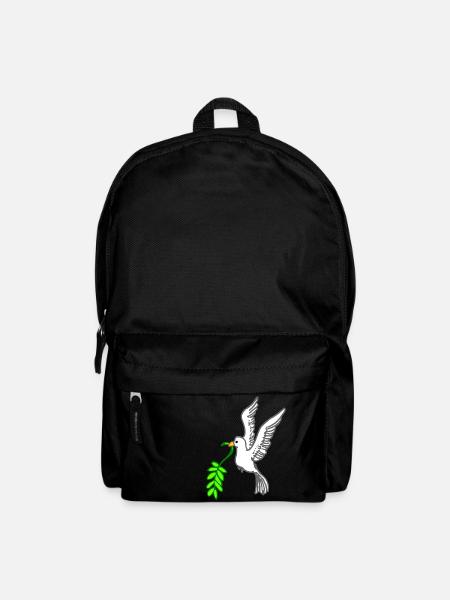 Friedenstaube gezeichnet - Rucksack - Schwarz