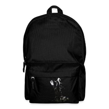 Stehende Hexe mit Besen als Farbklecks - Rucksack - Schwarz - Vorne