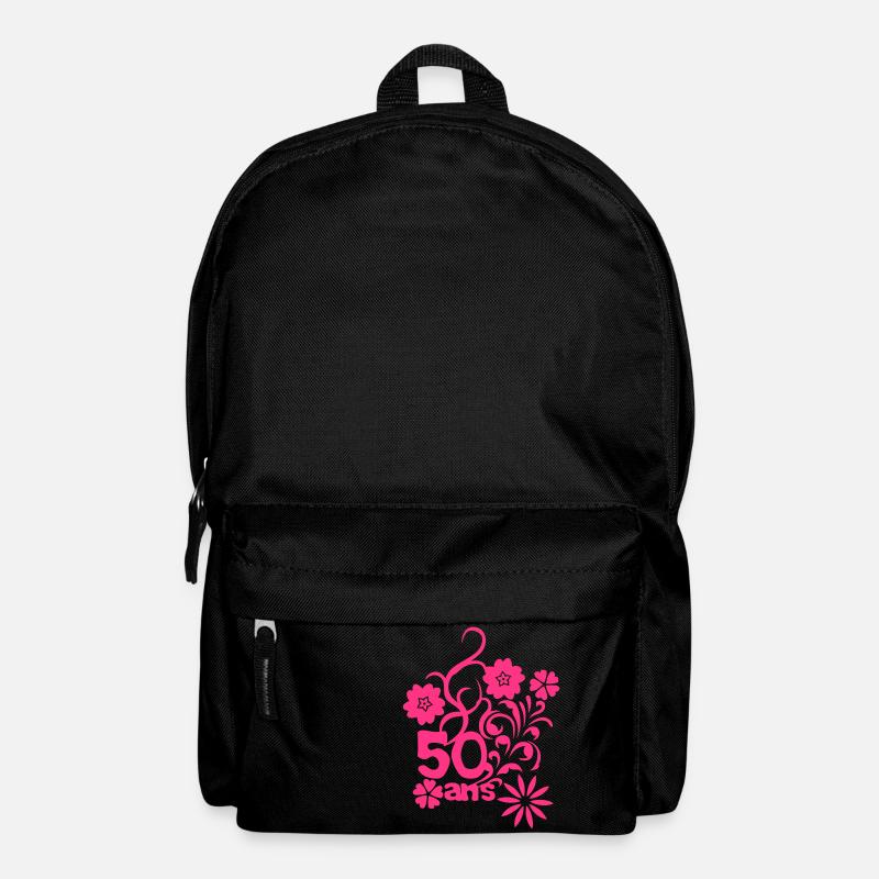 50 ans fleur anniversaire - Sac à dos - noir