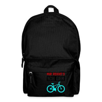 mir reichts rad fahren - Rucksack - Schwarz - Vorne