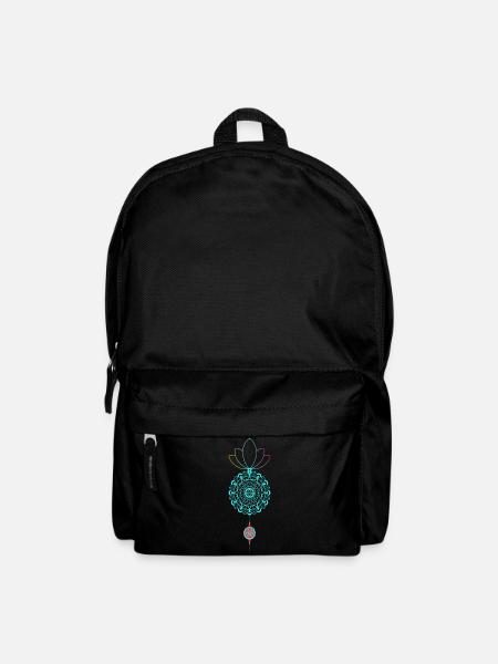 Mandala-Lotus Farbspiel - Rucksack - Schwarz