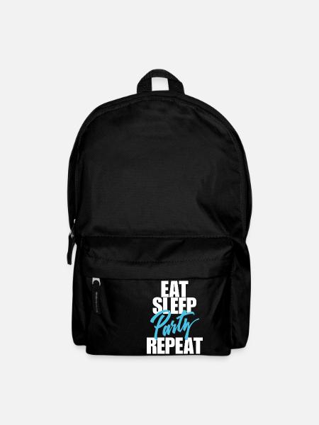 Essen Sie Schlaf-Party - Rucksack - Schwarz