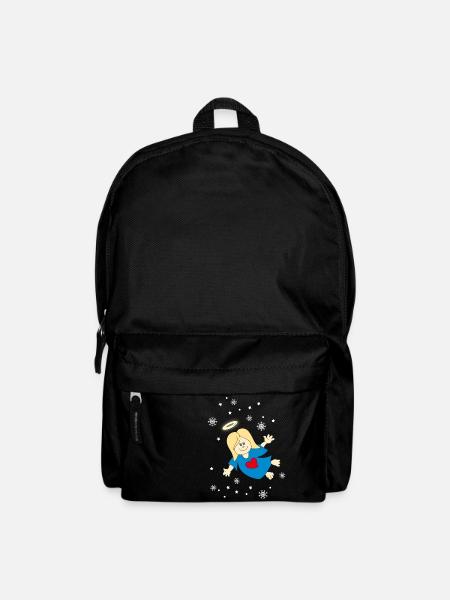 Christmas angel with snowflakes sweet angel - Backpack - black