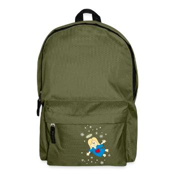 Weihnachtsengel mit Schneeflocken süßer engel - Rucksack - Olivgrün - Vorne