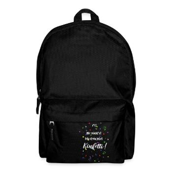 Konfetti Fasching Karneval Helau Party Feier - Rucksack - Schwarz - Vorne