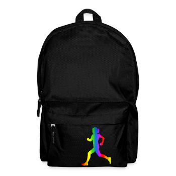 Bunter Läuferin Regenbogen - Rucksack - Schwarz - Vorne