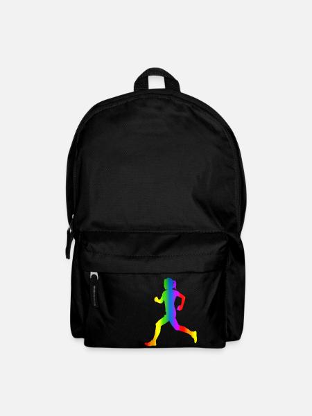 Bunter Läuferin Regenbogen - Rucksack - Schwarz
