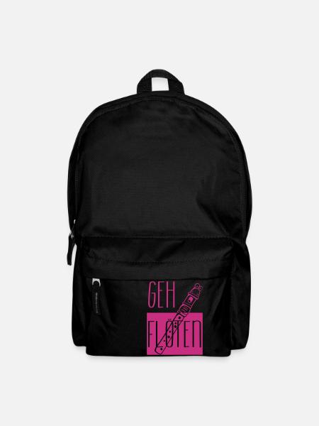 Geh Flöten - Flöte - Blockflöte - Geschenk - Musik - Rucksack - Schwarz