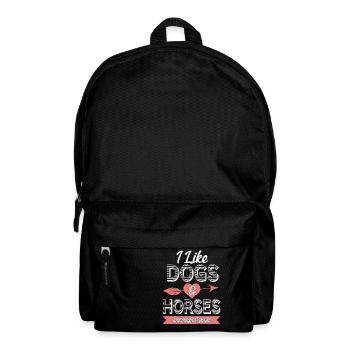 J'aime les chiens et les chevaux et peut-être 3 personnes - Sac à dos - noir - Devant
