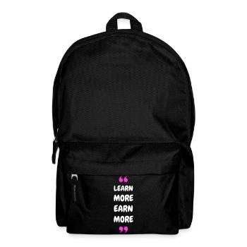 Learn More Earn More - Rucksack - Schwarz - Vorne
