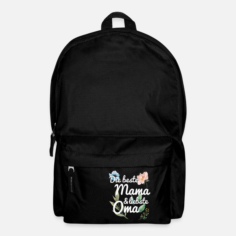 DIe beste Mama und liebste Oma Spruch floral Blume - Rucksack - Schwarz