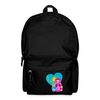 Babuschka Matrjoschka Design mit Kasachstan Flagge - Rucksack - Schwarz - Vorne
