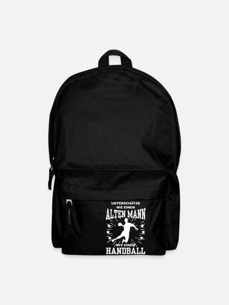 Unterschätze nie einen alten Mann mit Handball - Rucksack - Schwarz