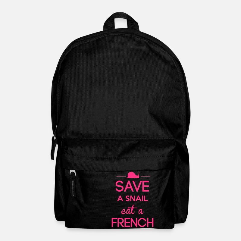 Save a snail eat a French - Sac à dos - noir