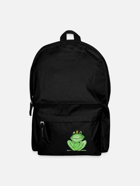 Grenouille avec couronne I grenouille prince - Sac à dos - noir