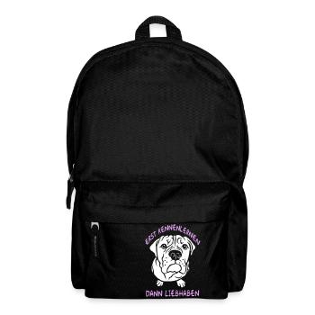 D’abord apprendre à se connaître, puis s’aimer - Bulldog - Sac à dos - noir - Devant