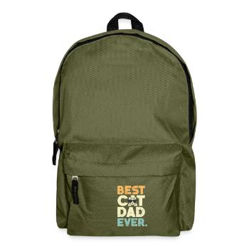 Katze Katzenpapa Katzenbesitzer Cat Dad Geschenk - Rucksack - Olivgrün - Vorne