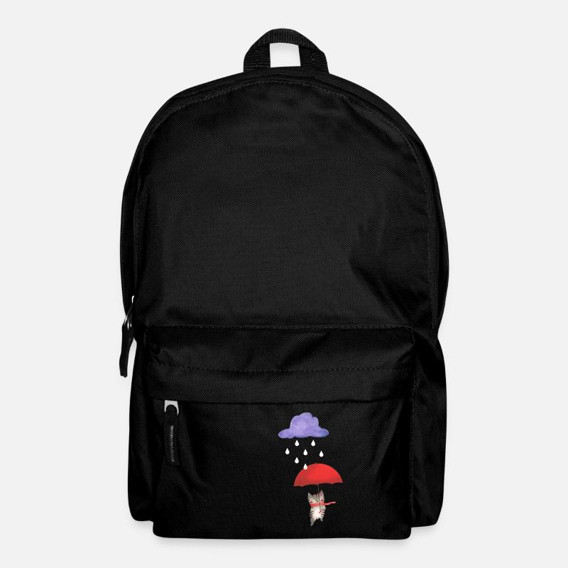 Katze mit Regenschirm - Rucksack - Schwarz