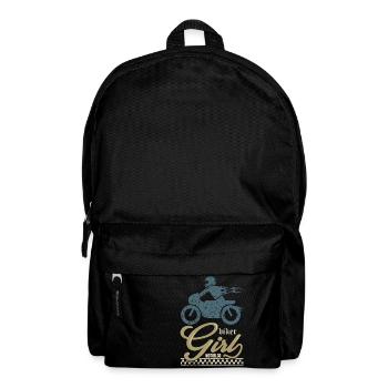 BIKER GIRL motorcycle christmas gift biker tshirt - Backpack - black - Front
