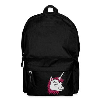 Visage comique licorne heureuse - Sac à dos - noir - Devant