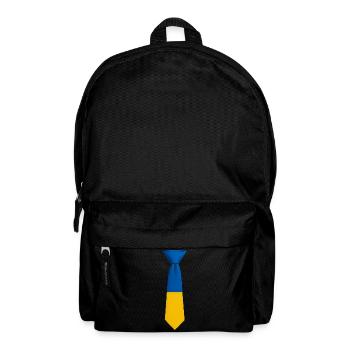 Blau-gelber Farbblock bindet - Rucksack - Schwarz - Vorne