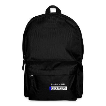 100 Prozent Elektrisch Kennzeichen - Rucksack - Schwarz - Vorne