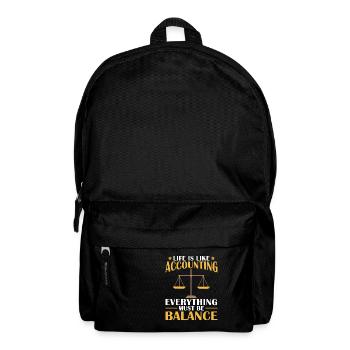 Das Leben ist wie die Buchhaltung - Rucksack - Schwarz - Vorne