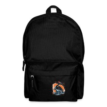 Süßer Anime -Stil Red Crowned Crane Kawaii - Rucksack - Schwarz - Vorne
