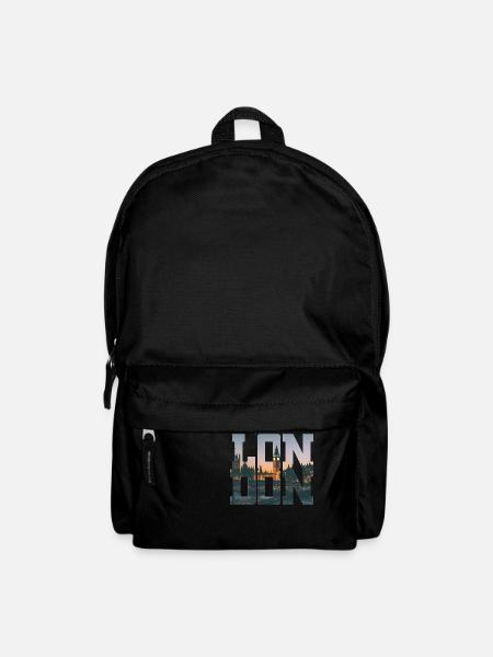 London Stadt Typographie - Rucksack - Schwarz