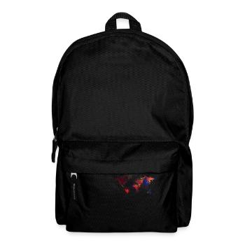 Weltkarte gemalt - Rucksack - Schwarz - Vorne