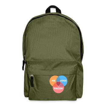 me + dogs + bacon - Backpack - olive green - Front