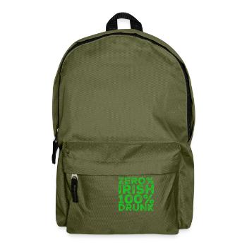 Null% Iren, 100% betrunken - Rucksack - Olivgrün - Vorne