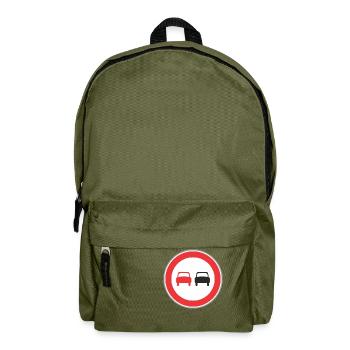Road sign red and black cars 2 - Backpack - olive green - Front