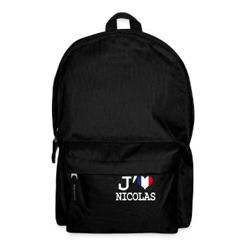 j'aime Nicolas - Sac à dos - noir - Devant