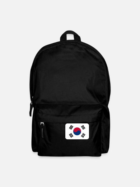 SOUTH KOREA FLAG round corner 400 dpi - Backpack - black