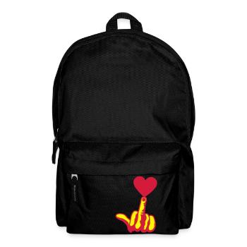 fuck love heart heart love love finger - Backpack - black - Front