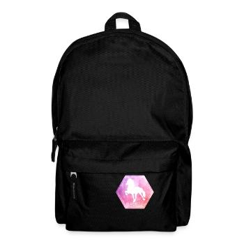 Islandpferd "Hexagon" - Rucksack - Schwarz - Vorne